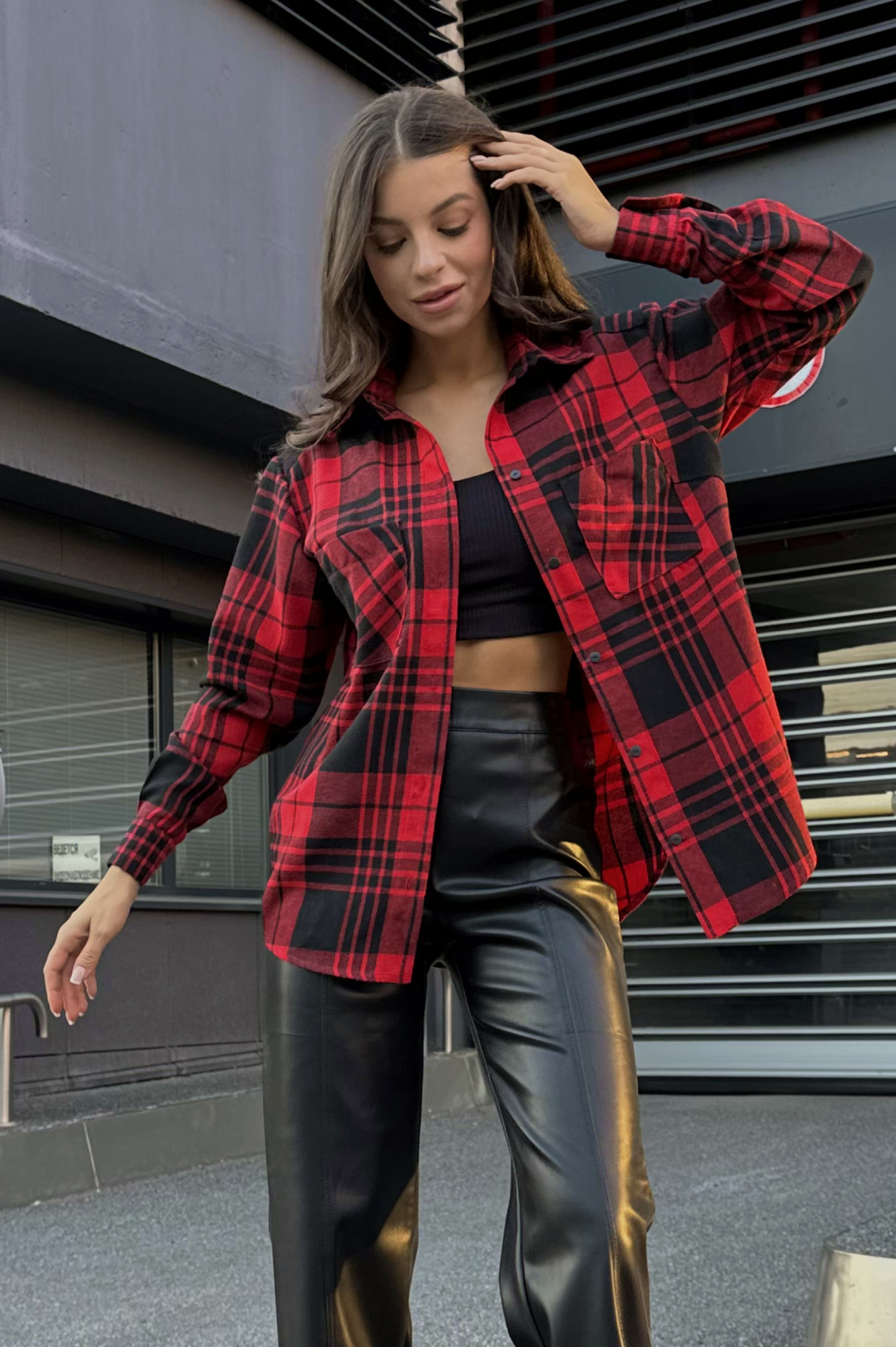 Рубашка PLAID Красный/Черный