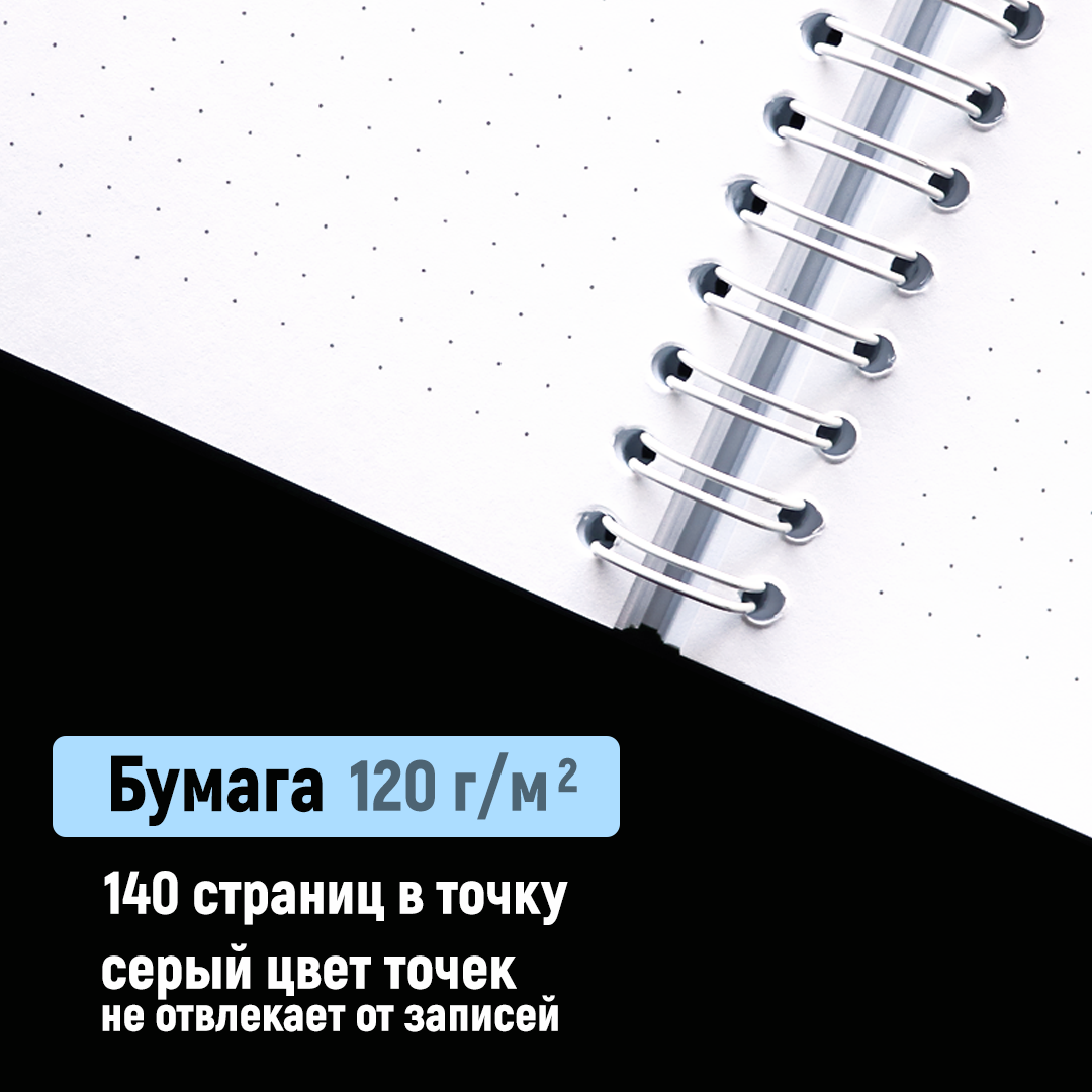 Блокнот в точку на пружинке «Мои планы по захвату Мира» | Ежедневник А5  Bullet Journal