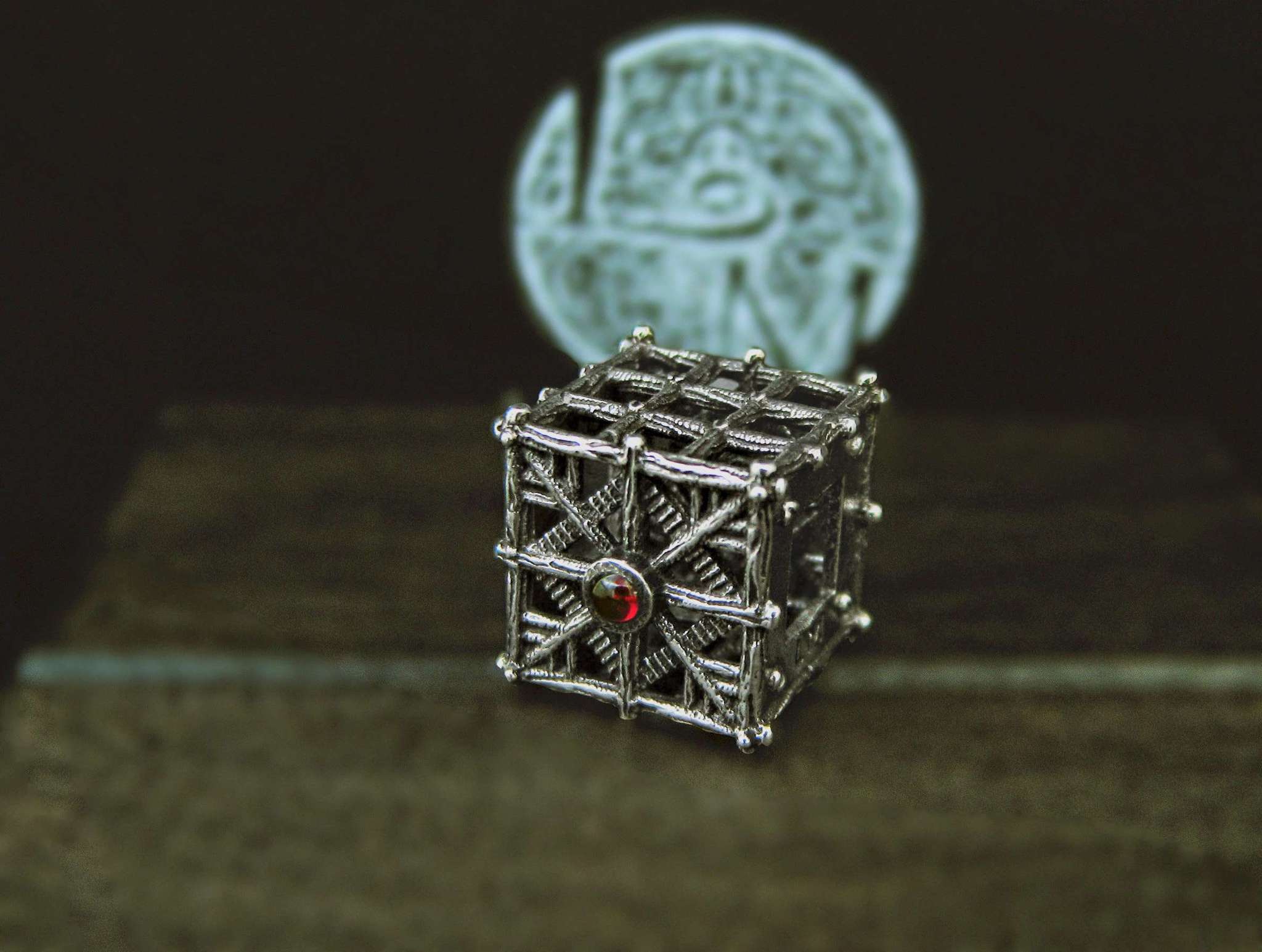 Witch house - pendant with garnet