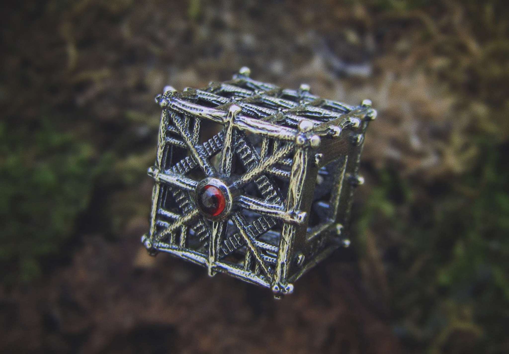 Witch house - pendant with garnet