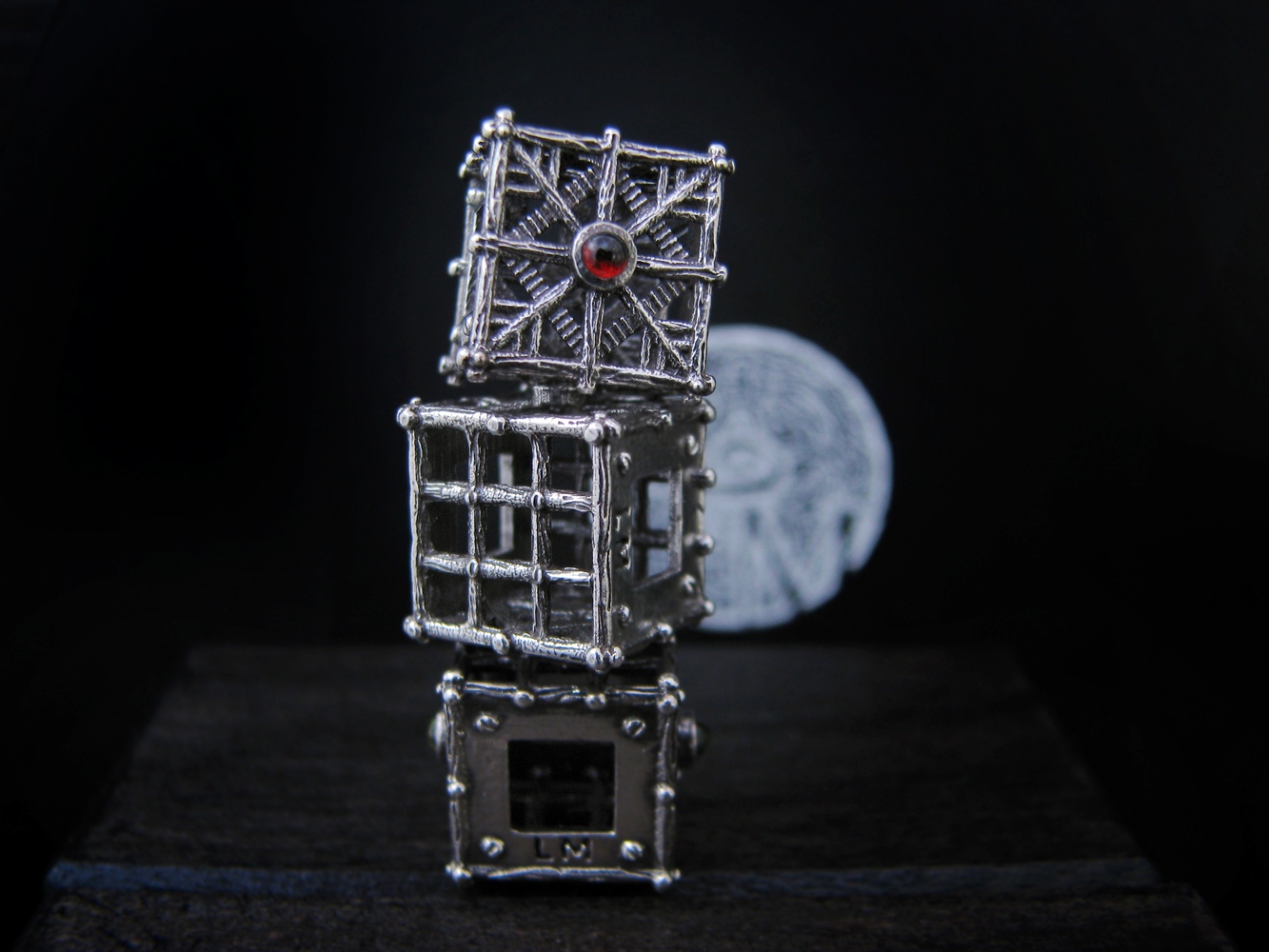 Witch house - pendant with garnet