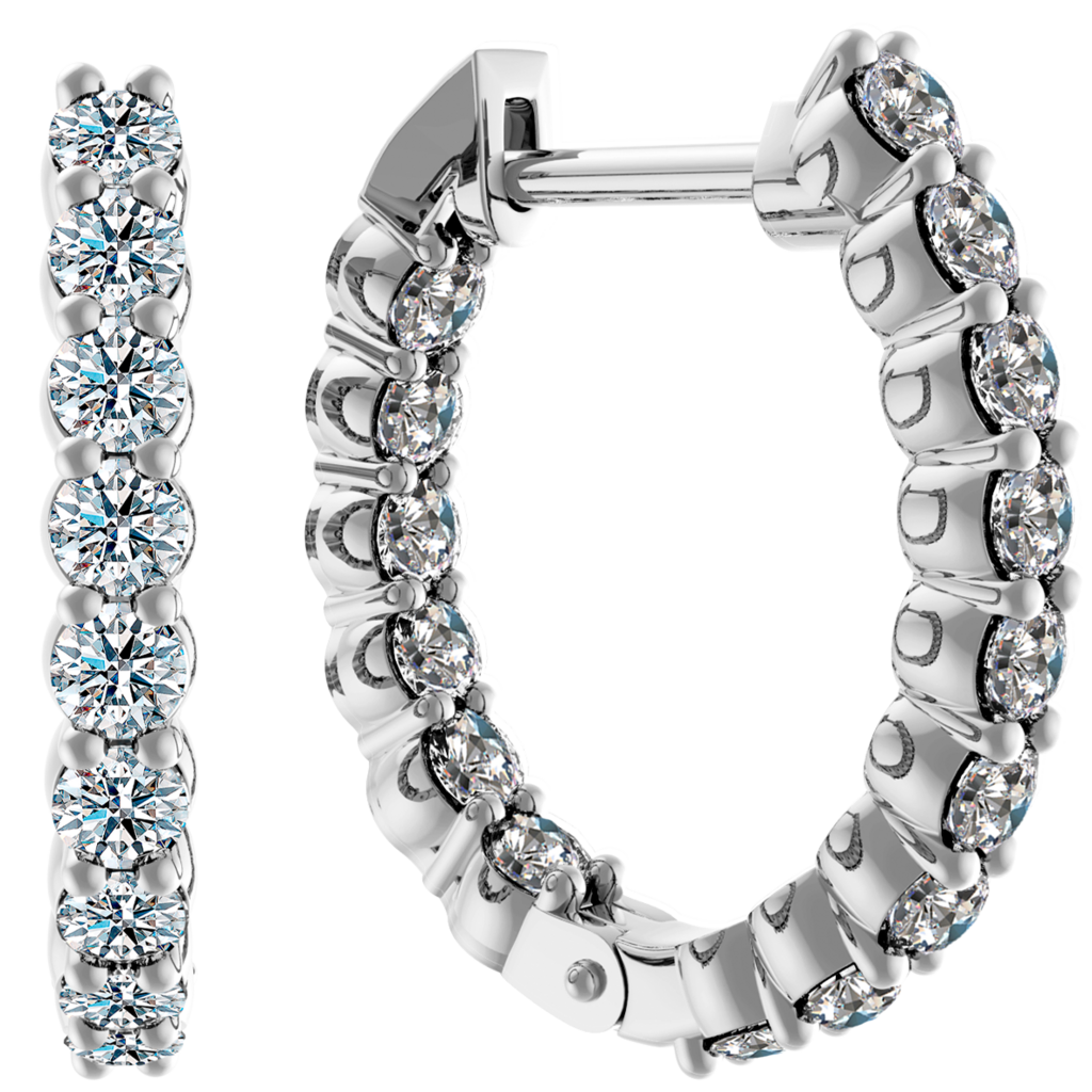 Сережки Diamond hoop 1.75