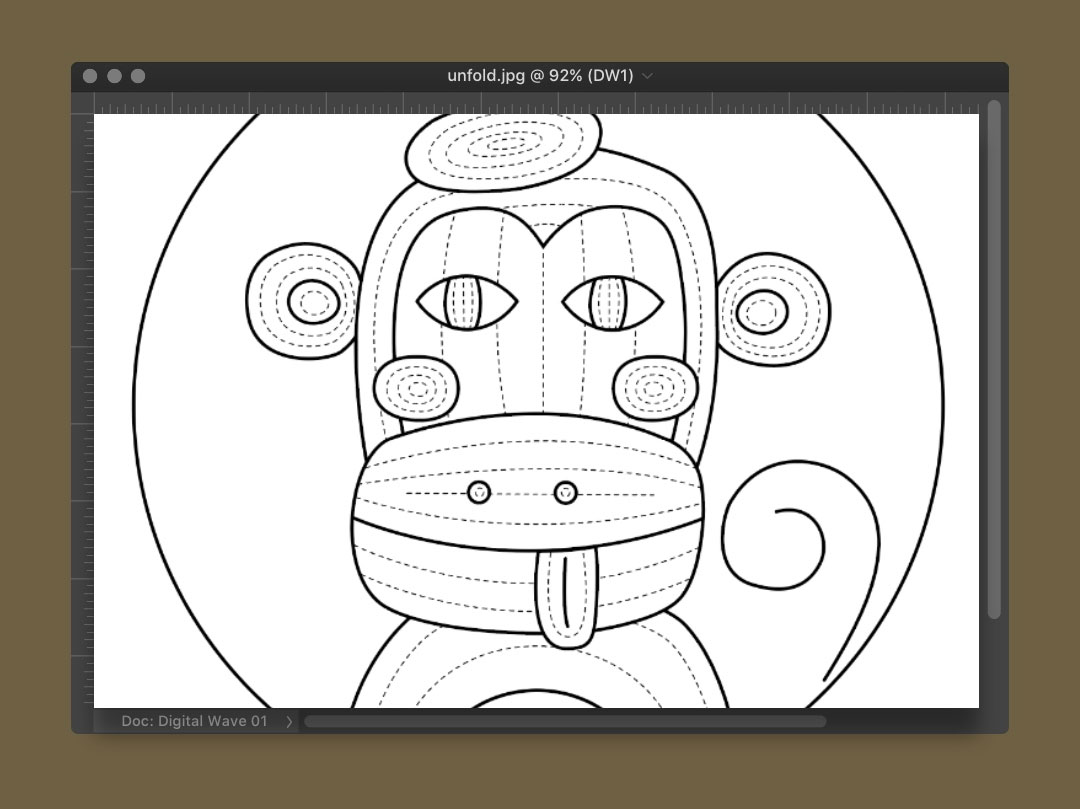 ЕСКІЗ ДЛЯ ВИШИВКИ "МАВПА У БЕРЕТІ"