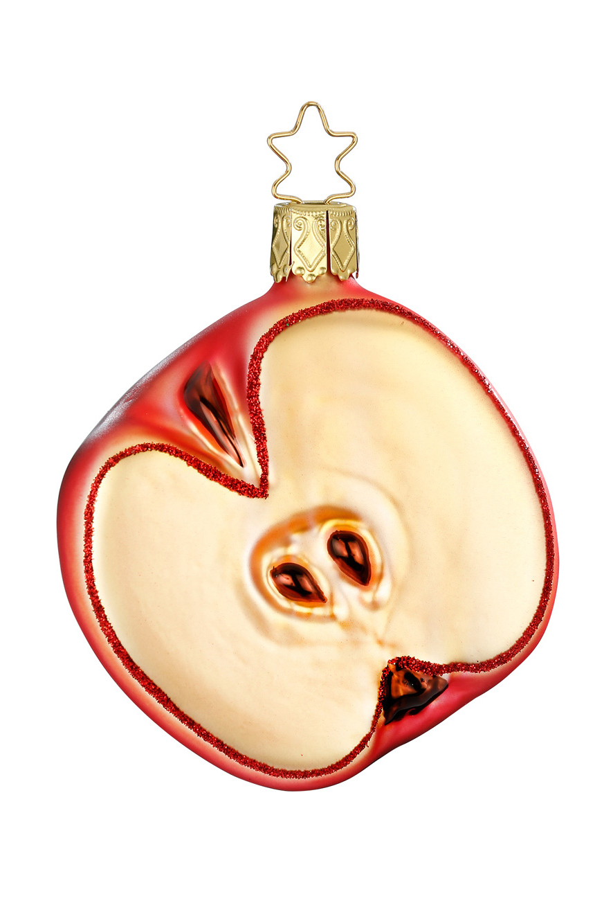 Apple in the snow, Christmas tree decoration,  8,5 cm