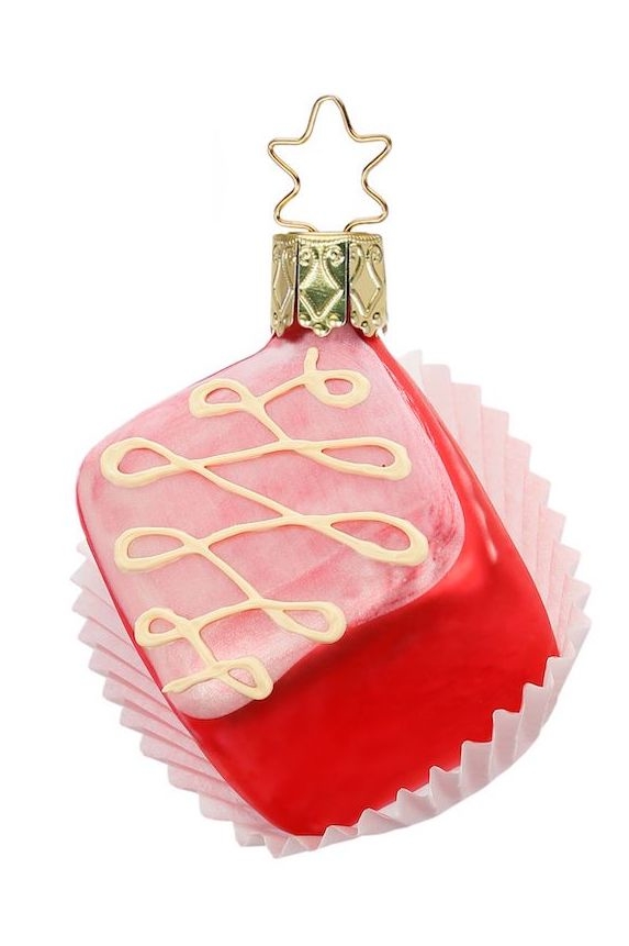 Petite Fours glass Christmas ornament, 6.5 cm