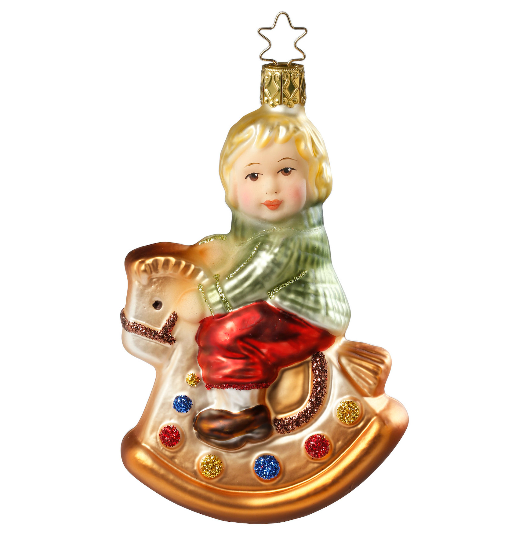 Christmas Ride glass ornament, 12.5 cm