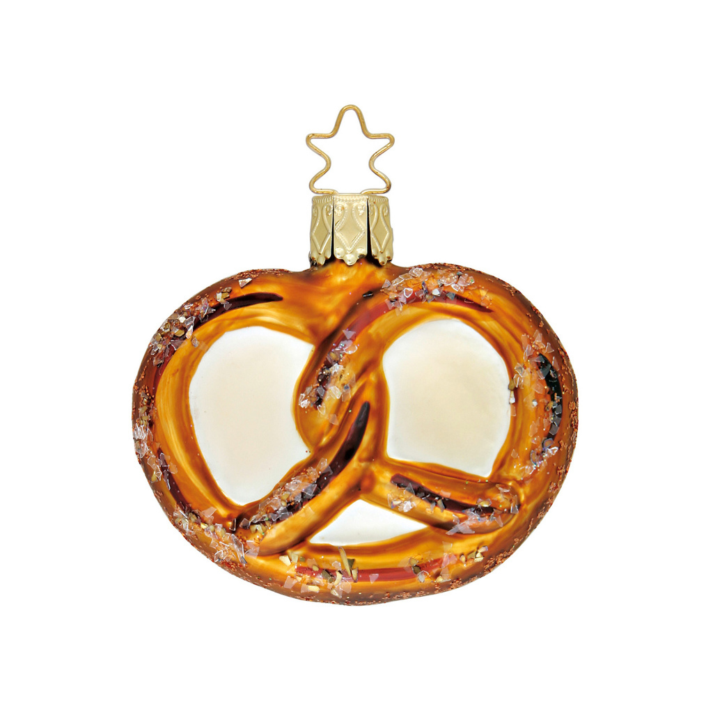 Pretzel glass ornament, 6 см