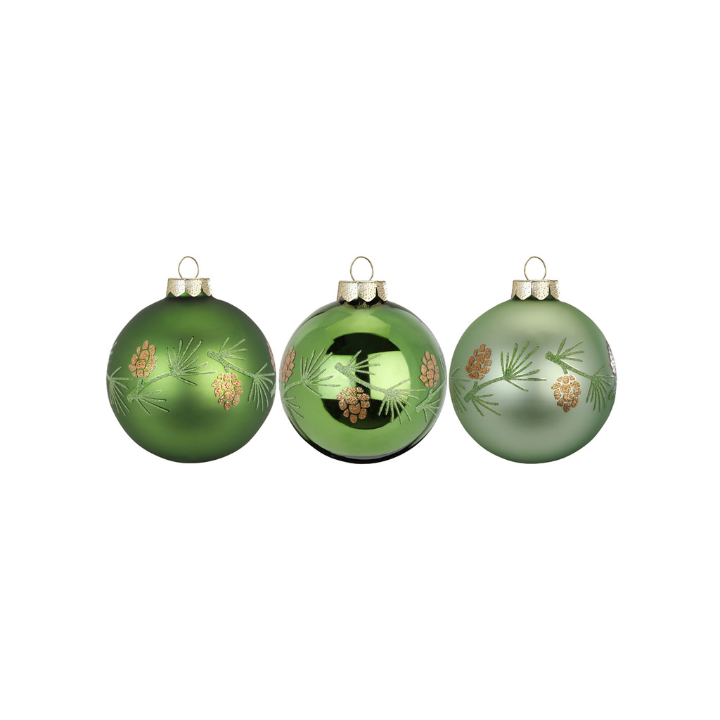 Baubles Winter Fern 6 cm, glass