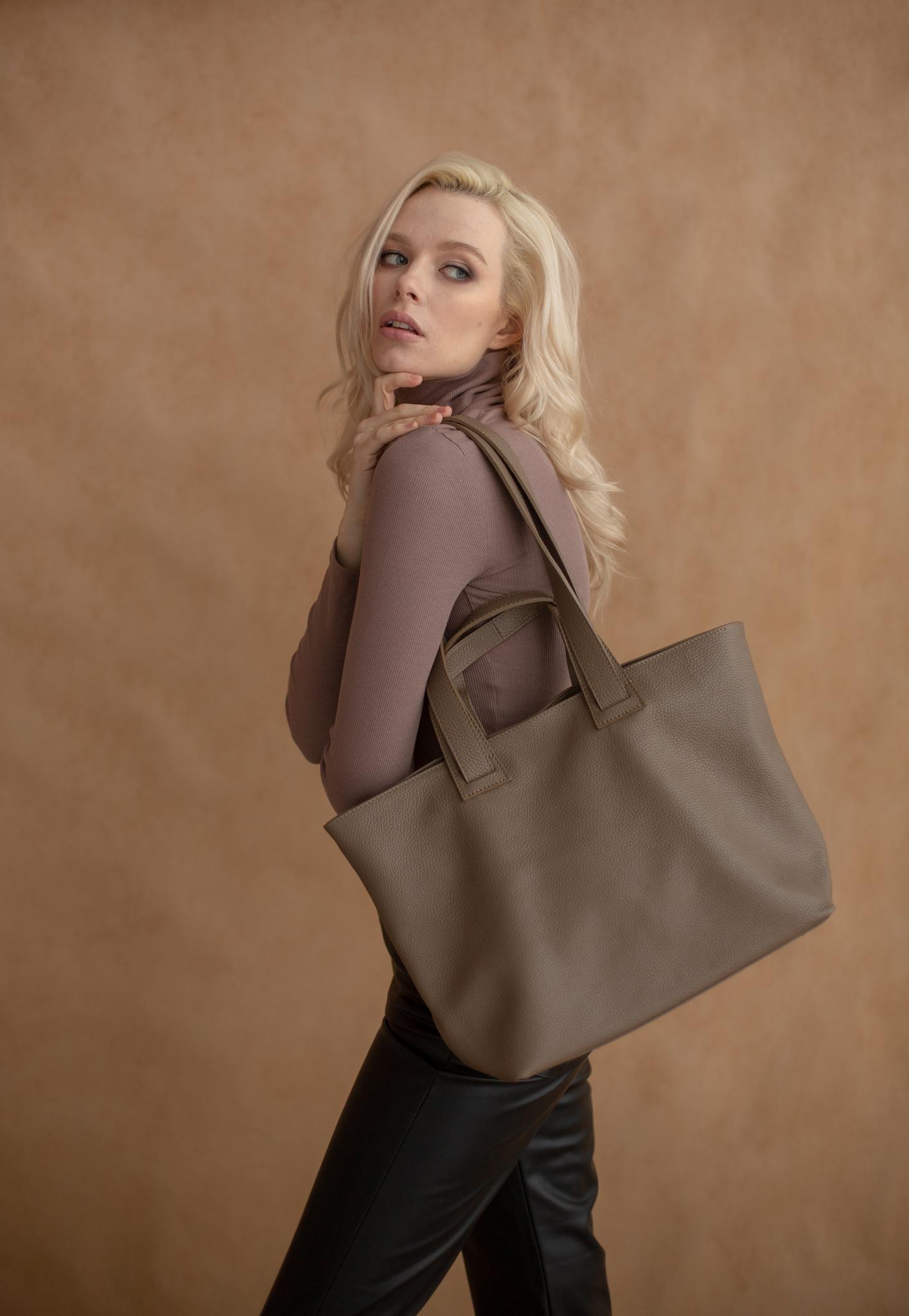 Сумка кожаная Shopper Black