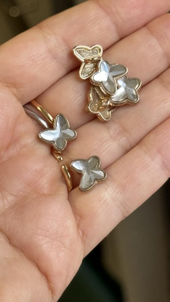 Пуговица 10 мм, металл/стекло