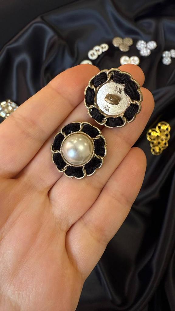 Пуговица 22 мм, металл/пластик/текстиль, арт.320