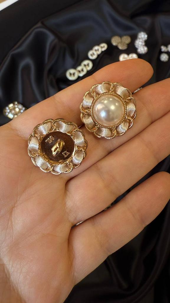 Пуговица 22 мм, металл/пластик/текстиль, арт.322