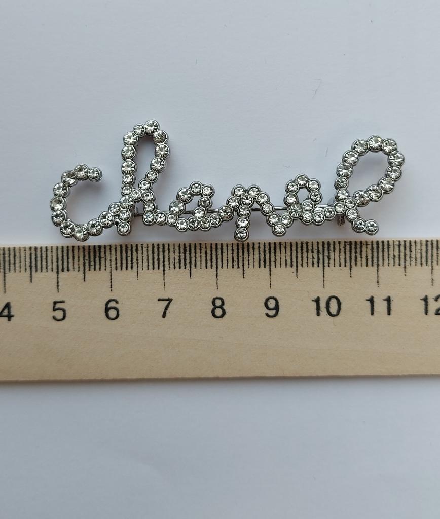 Брошь 64х18 мм, металл/стразы, арт.316