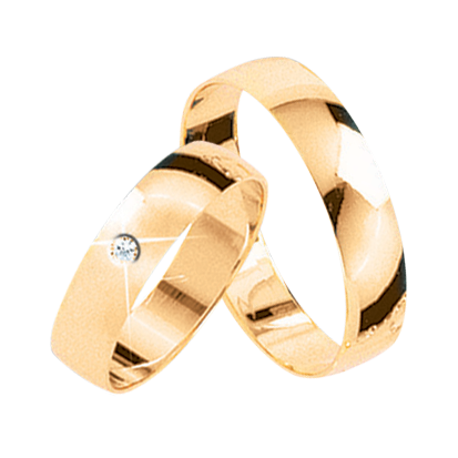 Klassisches Trauring aus Gelbgold 4mm