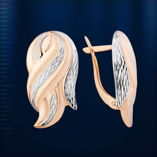 Ohrhänger mit Rot und Weissgold