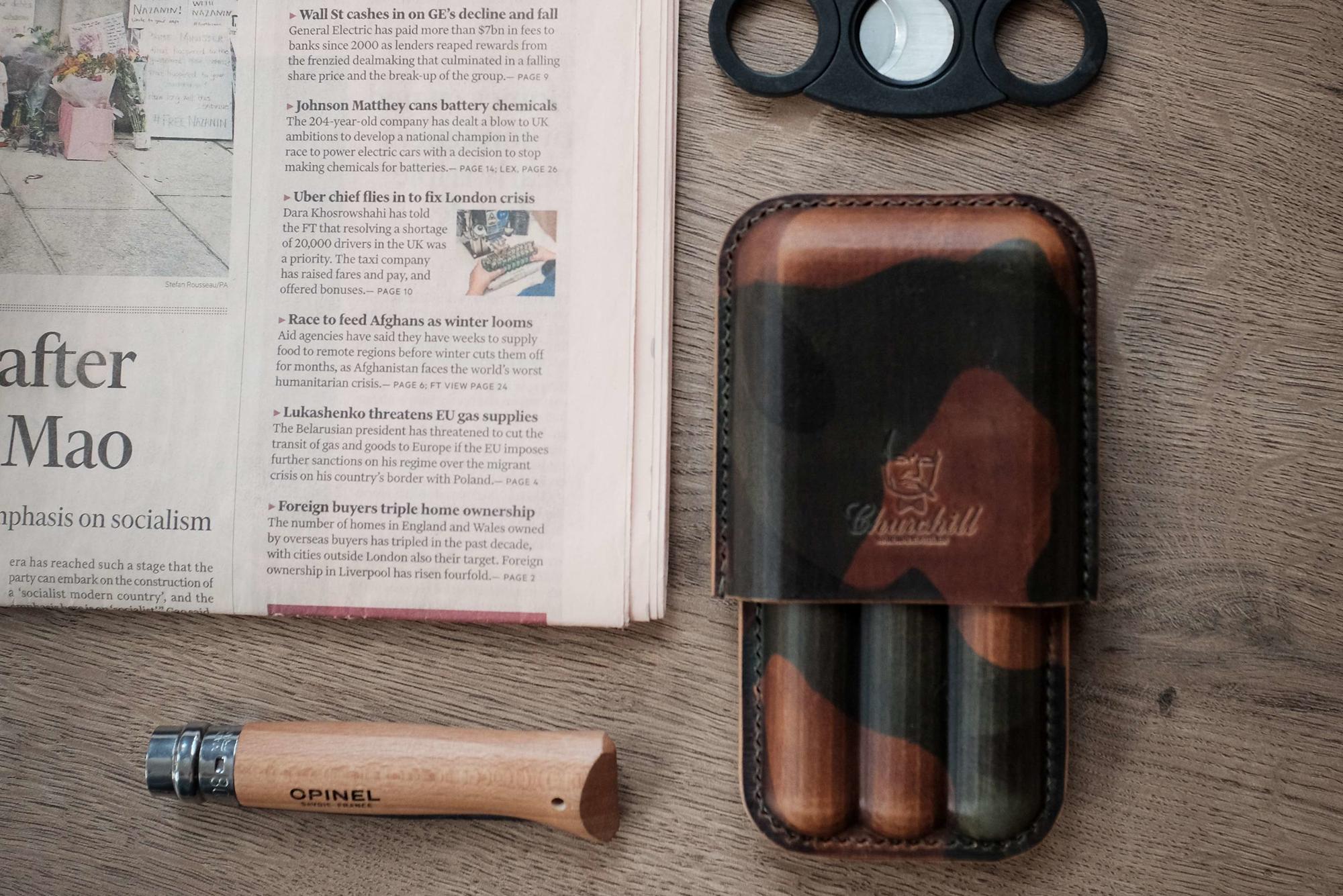 Шкіряний футляр для сигар Havana Camo