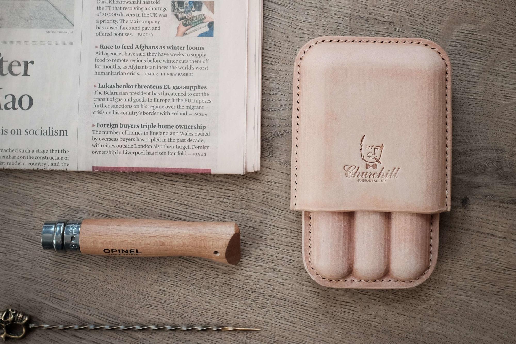 Шкіряний футляр для сигар Havana Natural