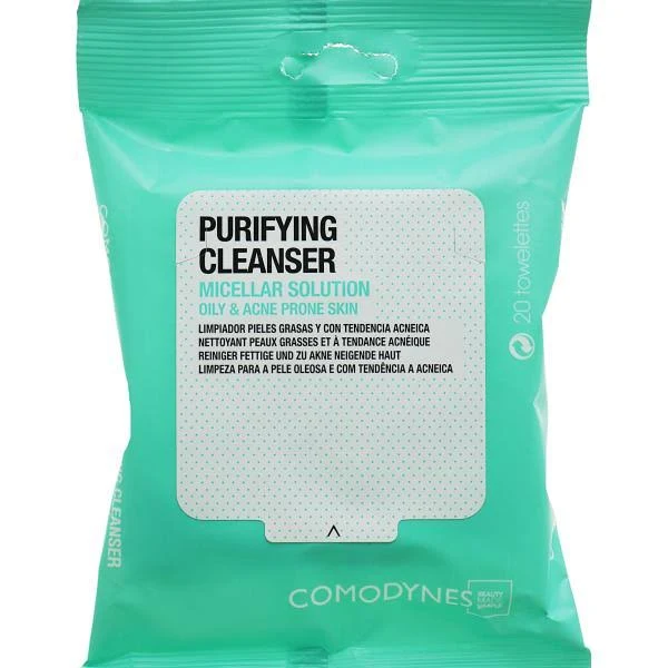 Очищающие мицеллярные салфетки для жирной и склонной к акне кожи, 20шт
