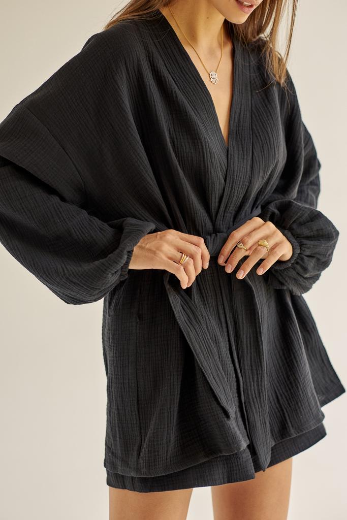 кимоно с шортами «бали», черное
