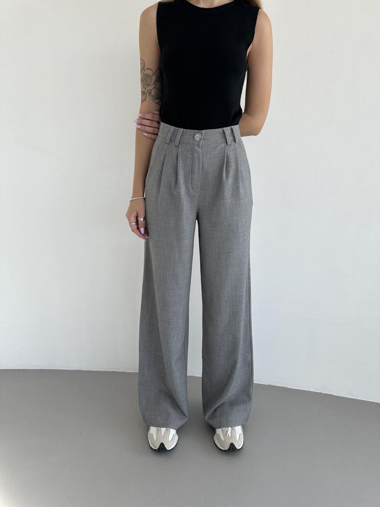 Брюки сірі з додаванням віскози та бавовни #2