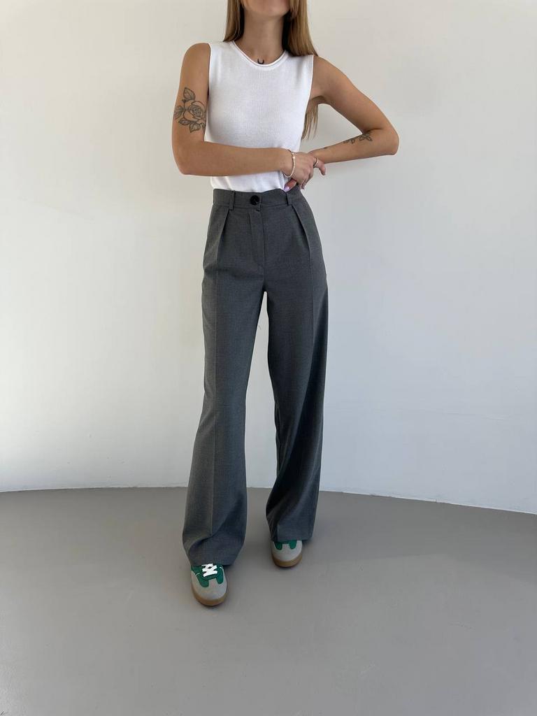 Брюки палаццо графітові