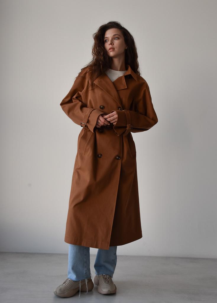 Тренч oversize кориця