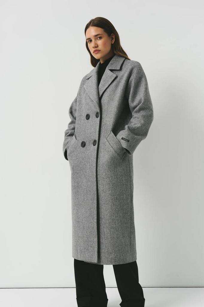 Зимове пальто з сірої вовни