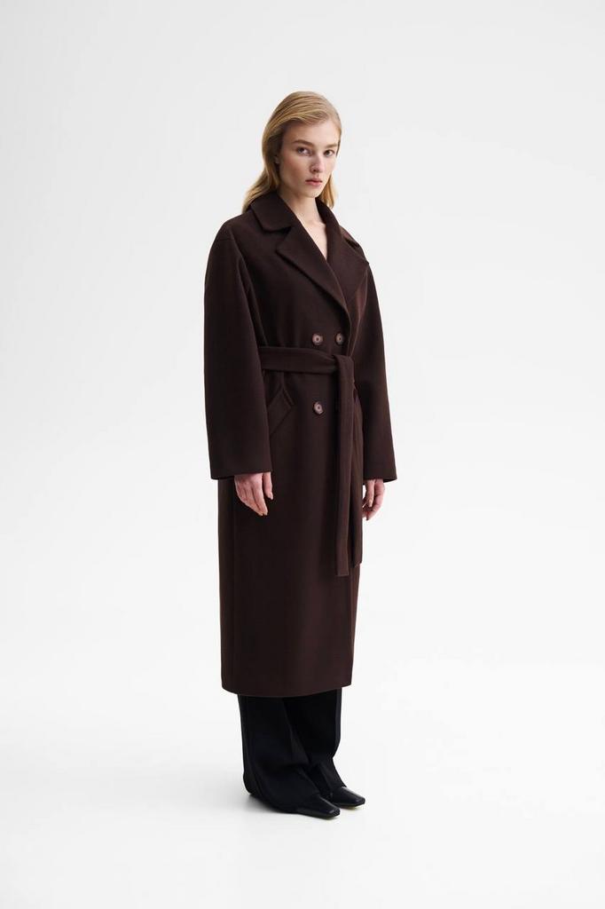 Зимове пальто шоколадне оверсайз