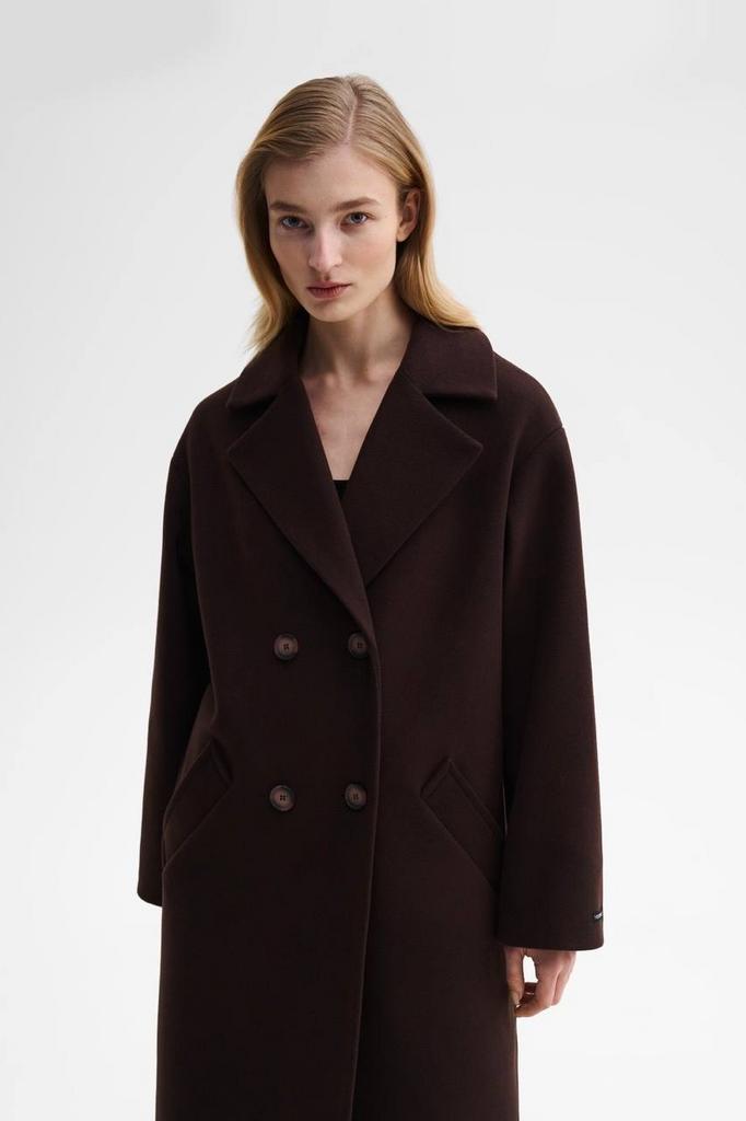 Демісезонне шоколадне пальто оверсайз