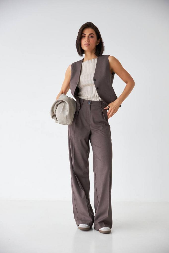 Брюки  палаццо какао #1