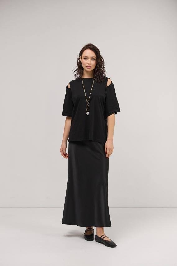 Спідниця сатинова чорна