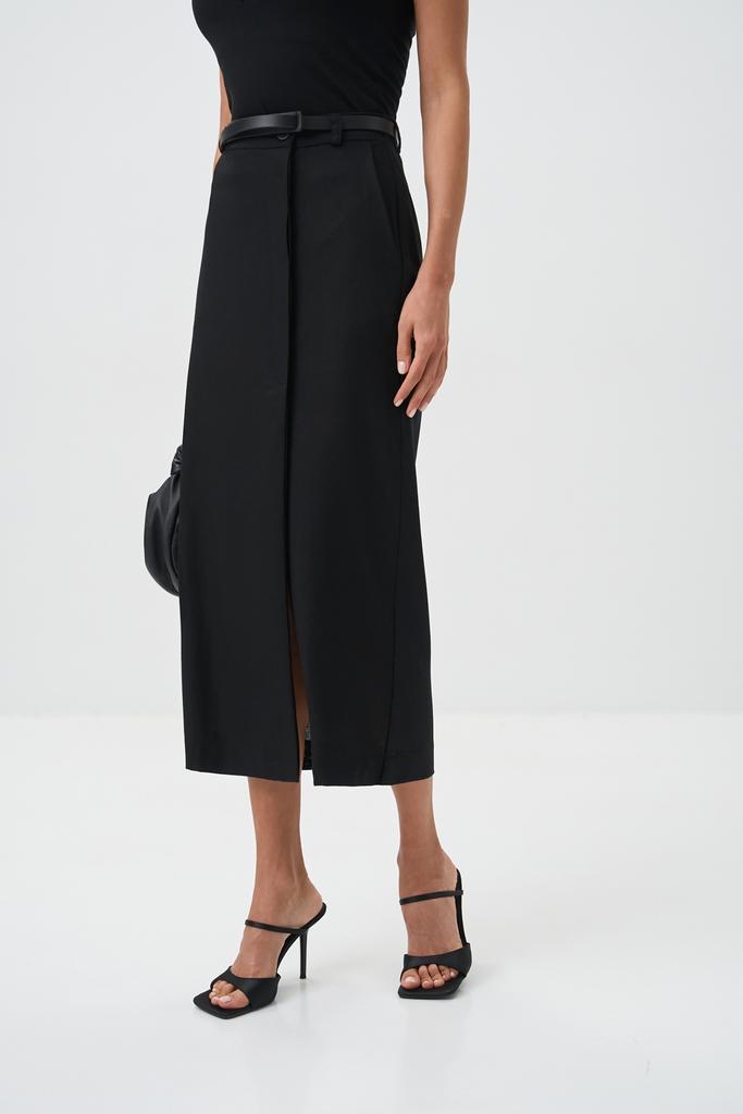 Спідниця лляна чорного кольору