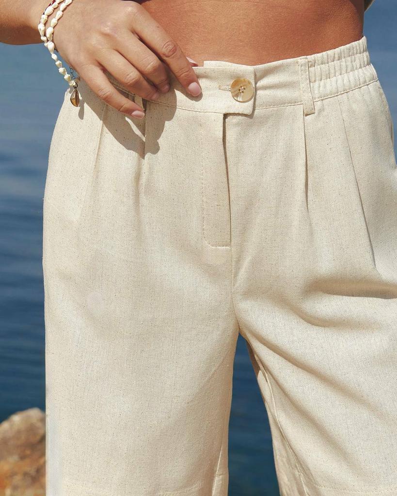 Брюки світло-бежеві  лляні