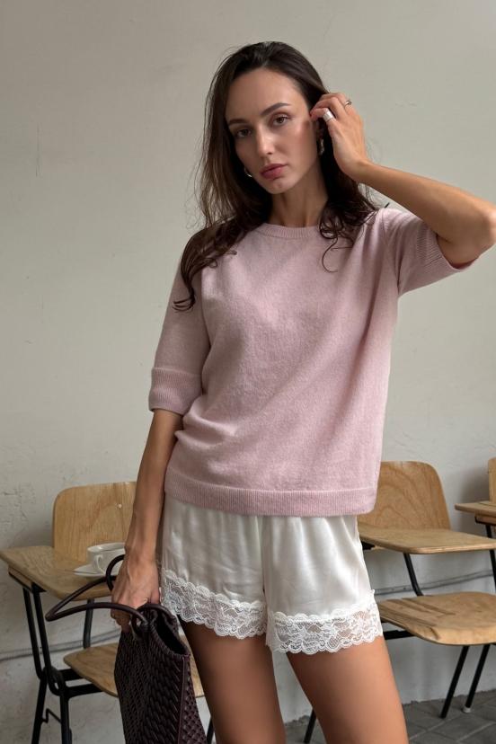 Джемпер пудровий з мериносової вовни