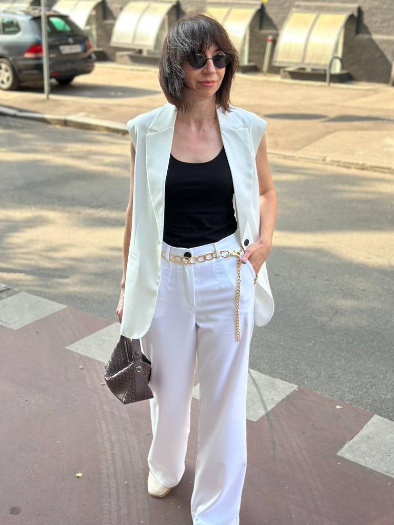 Брюки палаццо молочні