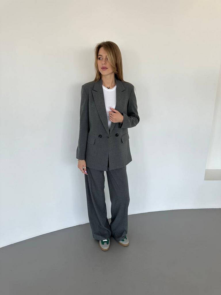 Костюм піджак+палаццо графітовий