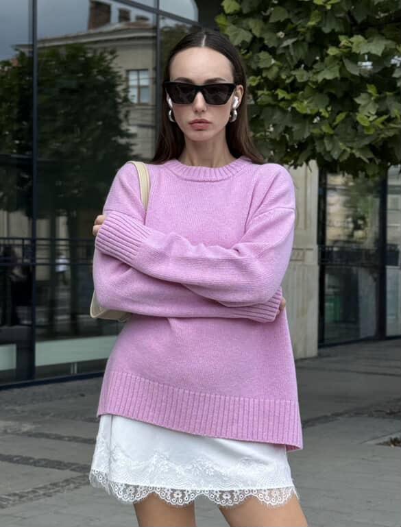 Светр рожевий із мериносової вовни