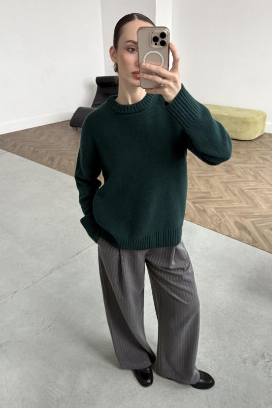 Светр темно-зелений  із мериносової вовни