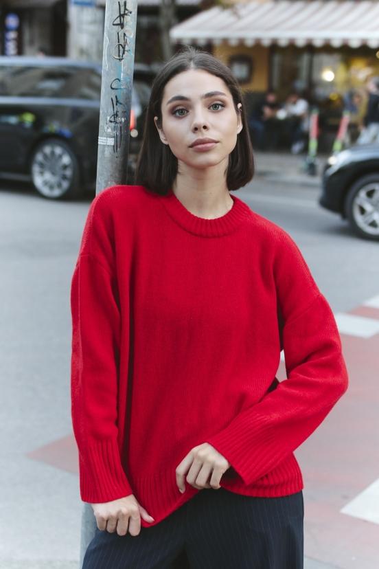 Светр червоний із мериносової вовни