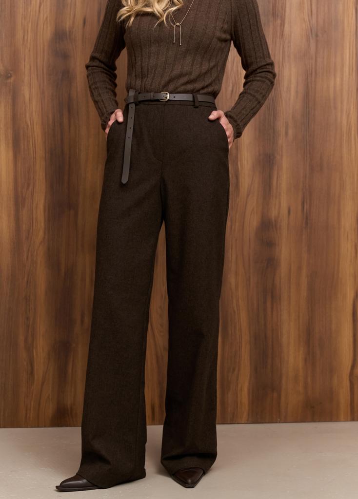Шоколадні брюки з вовни
