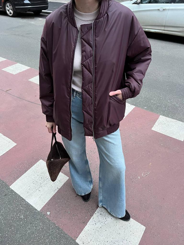 Бомбер бургунді з утеплювачем