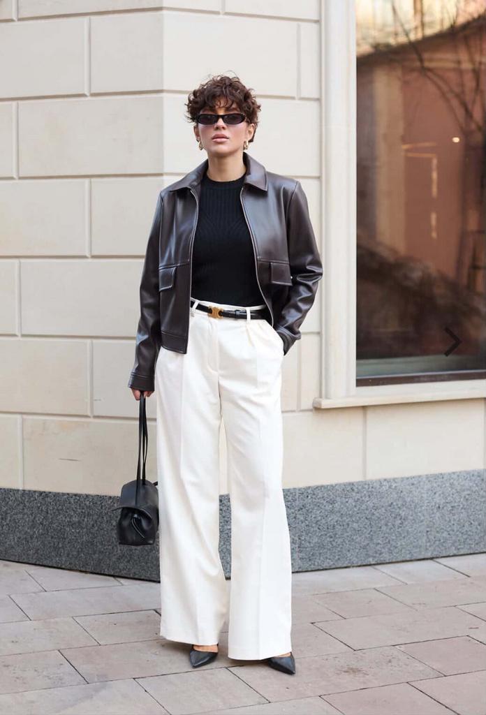 Бомбер темний шоколад з екошкіри