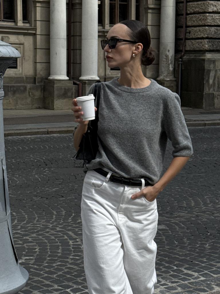 Джемпер сірий  з мериносової вовни