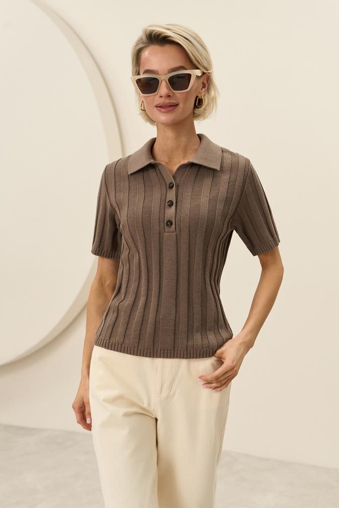 Поло кольору мокко-мус