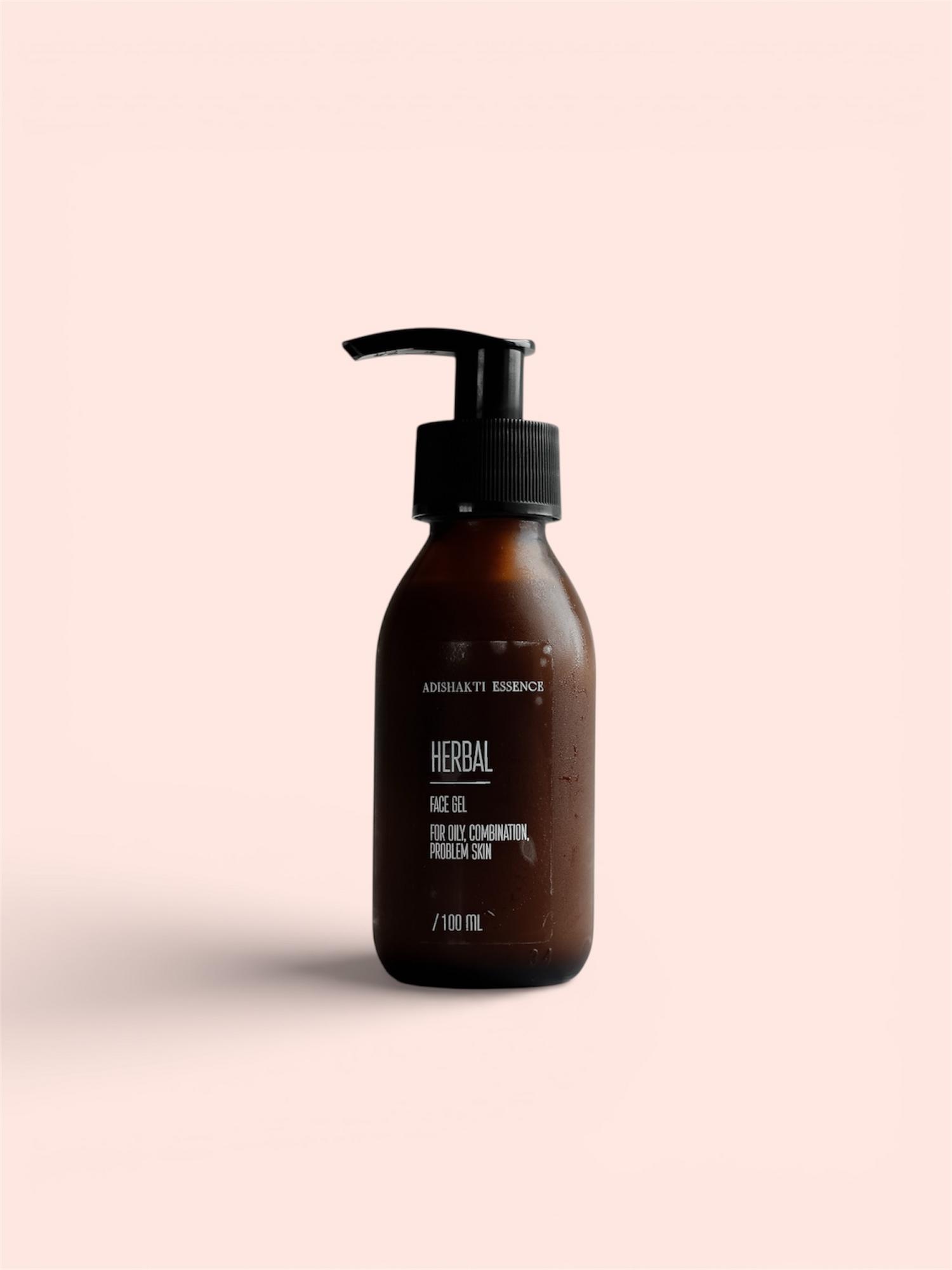 Face Gel HERBAL for oily, combination, problem skin with ayurvedic powders [30 ml, 100 ml]