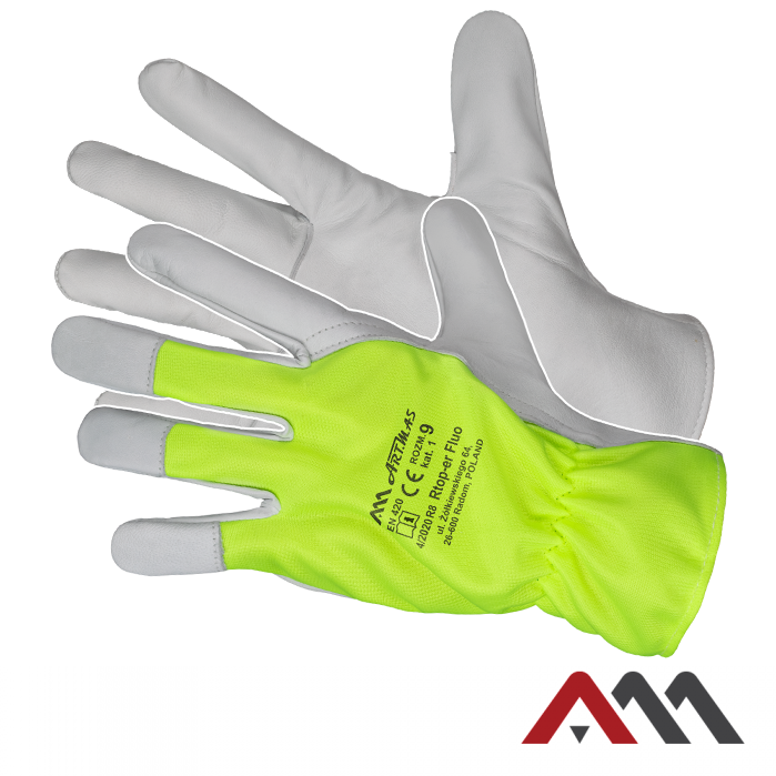 ART.MAS GLOVES RTOP-ER FLUO KAT.1 - Зернисті шкіряні рукавички на UAFORMA.com