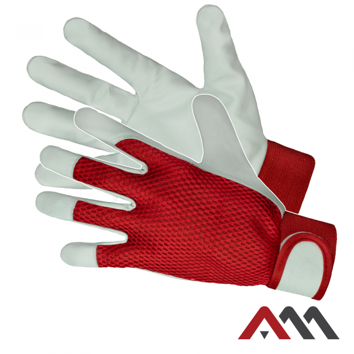ART.MAS GLOVES RTOP-EX RED MESH - Зернисті шкіряні рукавички з сіточкою на UAFORMA.com
