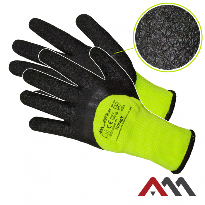 ArtMas Gloves RDRAG YELLOW  - Зимові трикотажні рукавички покриті латексом