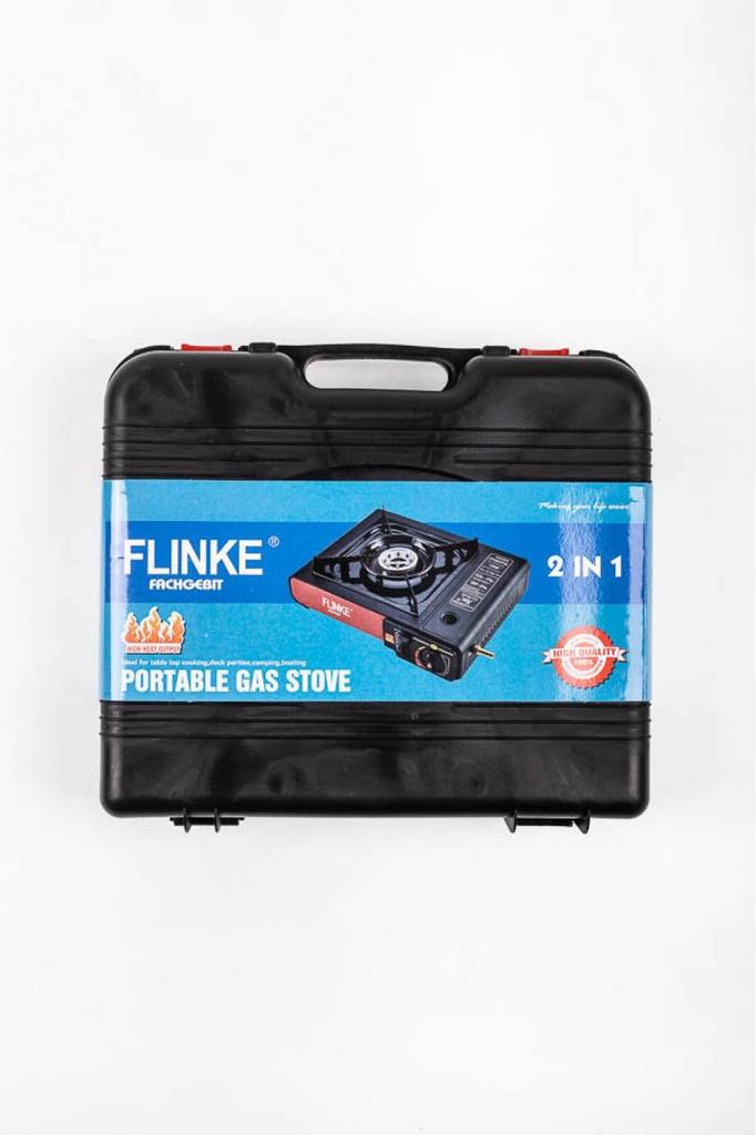 Портативна газова плитка Flinke 2 в 1 з перехідником та кейсом