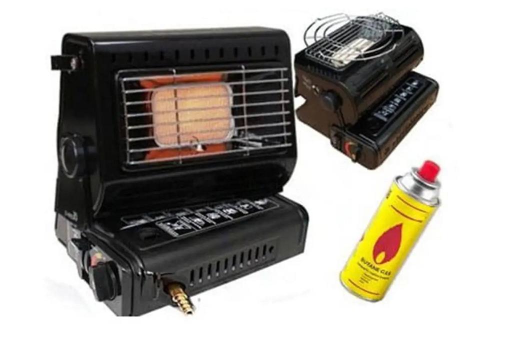 Туристичний газовий обігрівач трансформер + туристична газова плитка 2в1, з пєзопідпалом та перехідником на балон